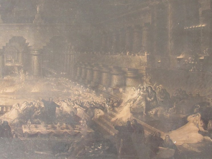 An early 19th Century engraving of Belshazzar's Feast by John Martin after his original painting - Image 2 of 5