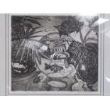 RICHARD BAWDEN (b.1936): A framed and glazed etching entitled "Philip's Fish". Pencil signed and No.