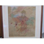 ELYSE ASHE-LORD (1900-1971): A framed and glazed coloured etching 'Changs flight to the moon'