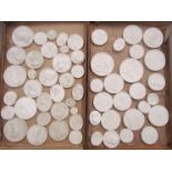 Two cases of 19th Century plaster relief moulded medallions and plaques after John Henning's