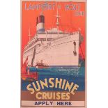 LAMPORT AND HOLT LINE SUNSHINE CRUISES: Apply here.