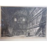 After Giovanni Battista Piranesi - A framed and glazed etching - 'Veduta Interna Dell Antico Tempio