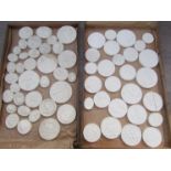 Two cases of 19th Century plaster relief moulded medallions and plaques after John Henning's