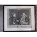 Two framed and glazed 18th Century etchings of Lady Jane Grey and of her mother, 'Frances,