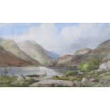 JAMES FERRIER: Watercolour entitled Loch Etive, signed lower right, framed and glazed,