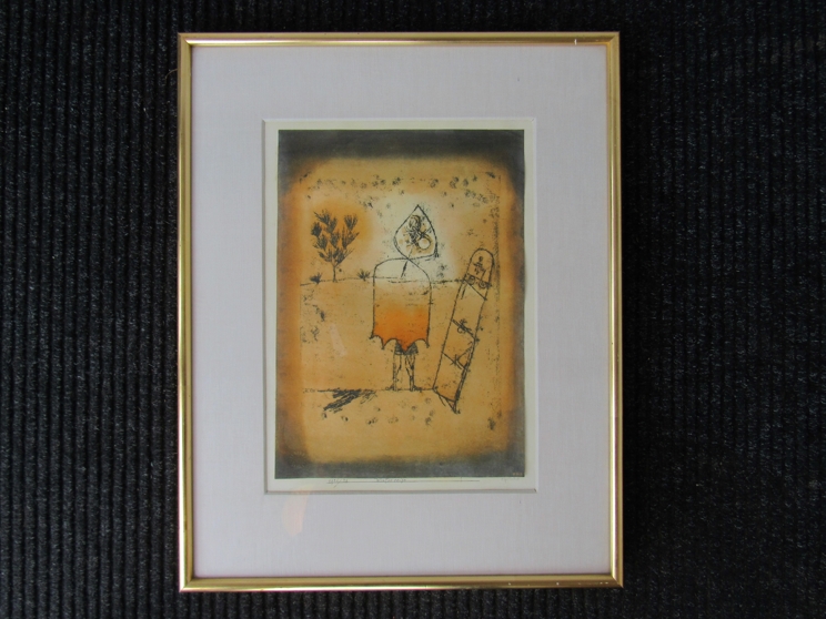 A framed and glazed Pochoir print- Paul Klee "Winterreise" 1964 after the original of 1921,