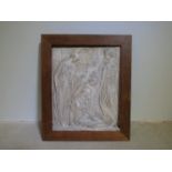 MISS AMY DIMELOW (Active 1906-1944): Signed early 20th Century plaster relief depicting four draped