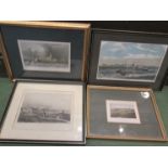 Four various 19th Century etchings of Harwich,