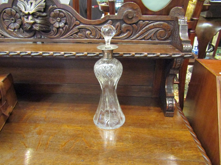 A silver collared crystal glass decanter, - Image 2 of 2