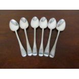 A Richard Turner George iII set of six silver tea spoons, bright-cut border, London 1811,