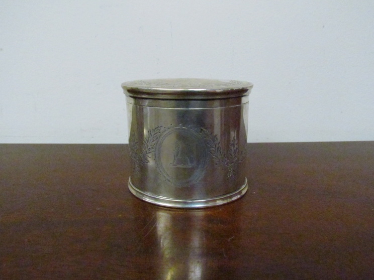 A George John Richards Victorian silver oval miniature tea caddy, monogrammed and crested 6.