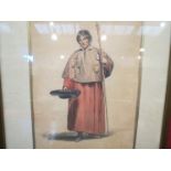 A Victorian watercolour of a religious figure,