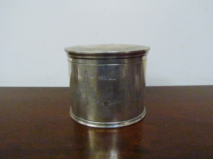 A George John Richards Victorian silver oval miniature tea caddy, monogrammed and crested 6. - Image 2 of 3