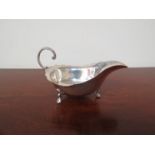 A George Nathan and Ridley Hayes, silver sauce boat with shell design tripod feet, Chester 1908,