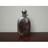 A silver hip flask with engraved inscription, Sheffield 1997 13cm long,