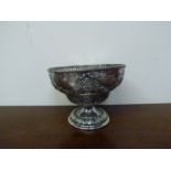 An Edwardian Fenton Brothers Ltd silver pedestal bowl with classical swag embossed detail,