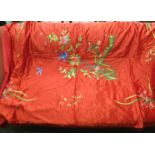 A silk throw Vietnamese in design