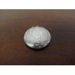 A William Hair Haseler silver powder compact, scrolled foliate design, vacant cartouche,