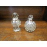 Two silver collared scent bottles