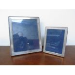 Two silver photograph frames with beaded borders, London 1995 and 1996, 21.