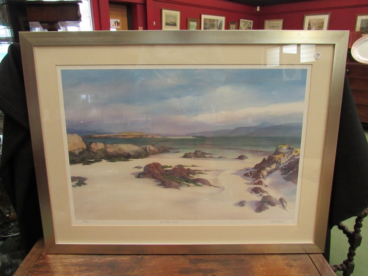 A limited edition print entitled "Low Tide lona", by Jan Fisher 64/195,