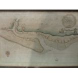 A late 17th Century Norfolk Coast, Cley hand coloured estuary map, Captain G.