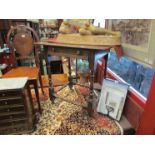 A late 17th early 18th Century oak single drawer hall table with shaped stretcher base,