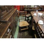 A set of ten matched North Country chairs, spindle back, rush seats (1 a/f),