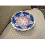 A Rhead by Burleigh ware pottery bowl, blue grapes with lustre leaves and lustre base, 27.