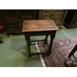 A 17th Century and later oak joint stool