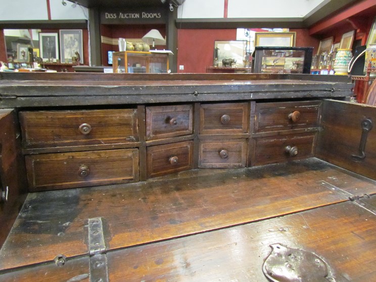 A 17th Century Italian walnut and yew enclosed writing desk, - Image 3 of 4