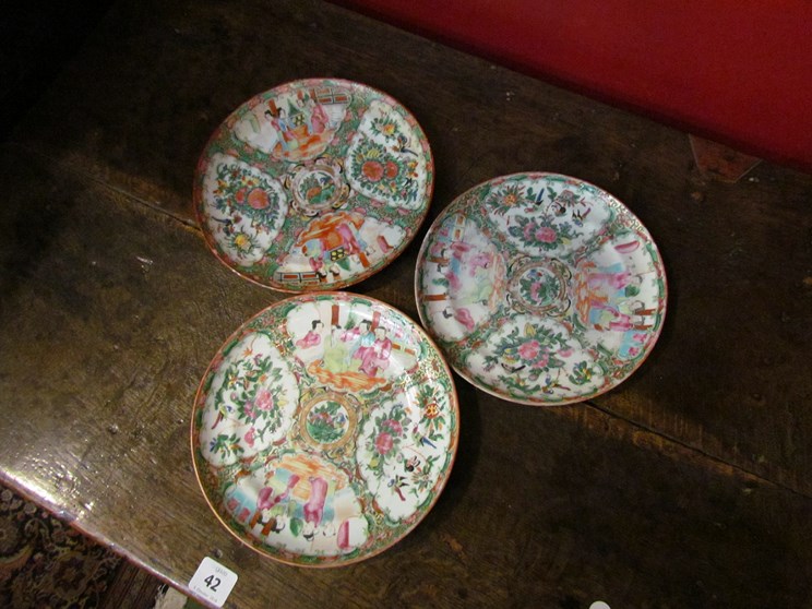 Three Japanese polychrome plates,