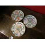 Three Japanese polychrome plates,