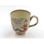 An 18th Century English porcelain cup, Oriental design, no mark to base,