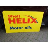 A Shell Helix motor oil sign