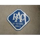 A single sided RAC 'Get-You-Home' enamel sign