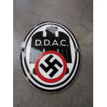 An enamel Nazi staff car badge D.D.A.