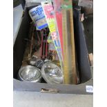 A box of mixed including lamps,