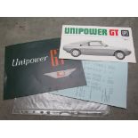 Two 1960's Unipower GT brochures and a performance figures sheet