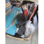 A box of mixed spares including mirrors etc