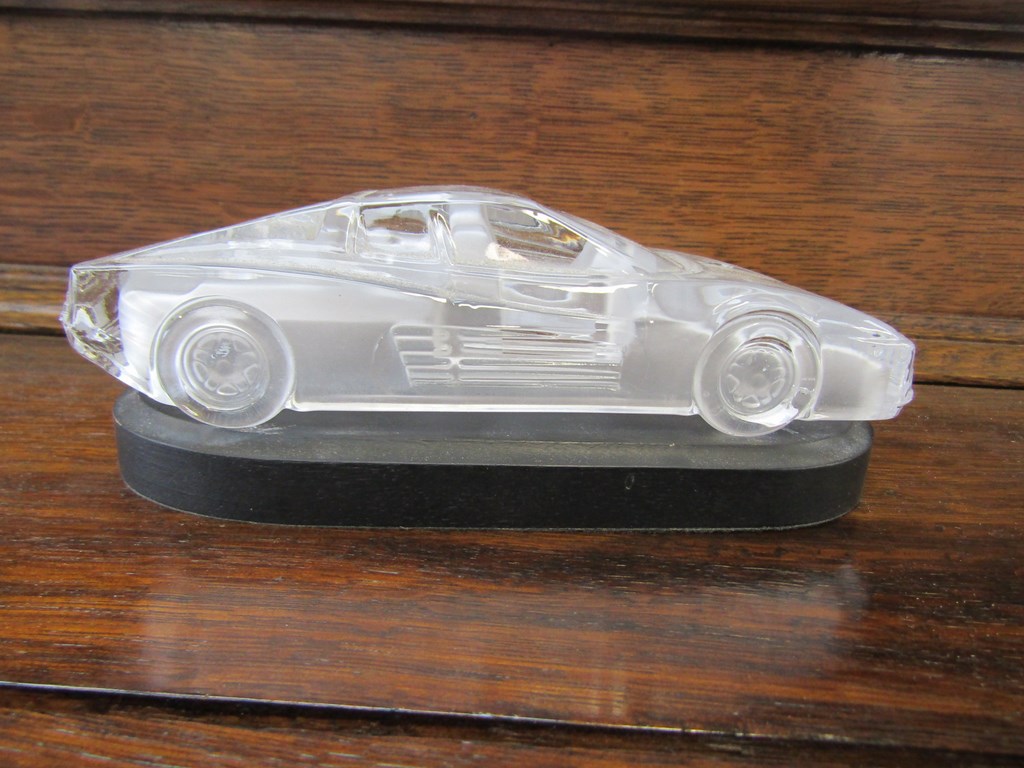 A frosted and clear glass Testorossa 1985 paper weight with mount - Image 2 of 2