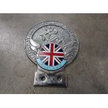 'Behold Christopher and Go Your Way in Safely' badge with enamelled Union Jack to bottom centre