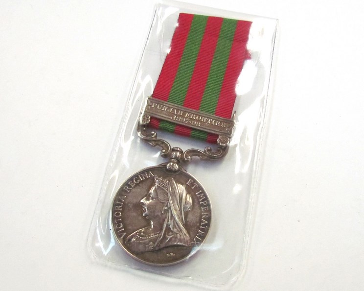 A Victorian India General Service medal (IGS) with Punjab Frontier 1897-98 clasp to 2132 Pte. J.