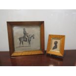 A 19th Century maple framed silhouette and early 19th Century etching depicting "A sketch taken at