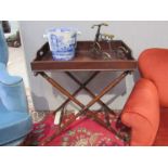 A Georgian mahogany butler's tray on stand