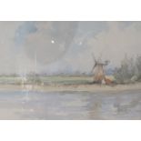 JASON PARTNER (1922-2005) Demonstration Sketch, Broads Windmill, watercolour,