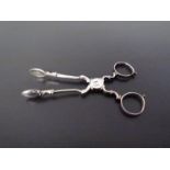 A pair of Georgian sugar nip scissors/tongs, initialled ,