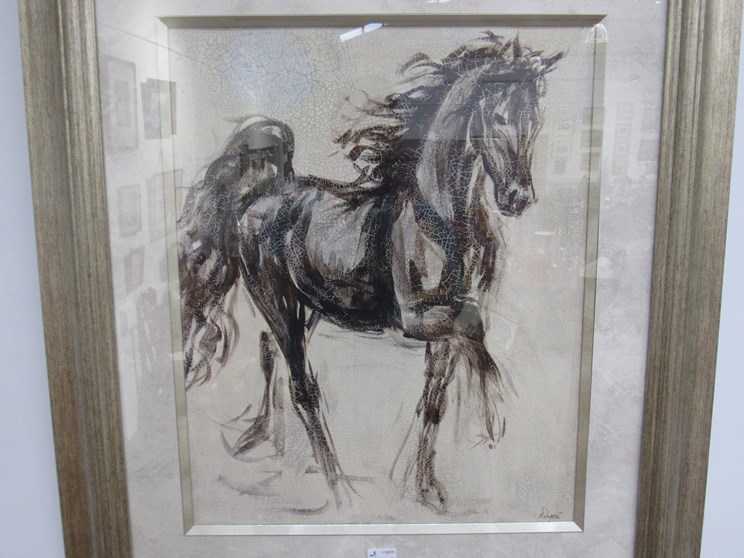 Two framed and glazed Horse pictures "High Stepping by Dupre,