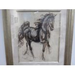 Two framed and glazed Horse pictures "High Stepping by Dupre,