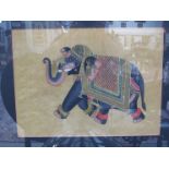 An early 20th Century Indian silk picture of elephant,